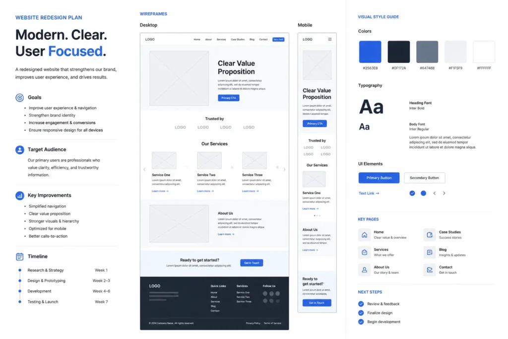 website redesign planning