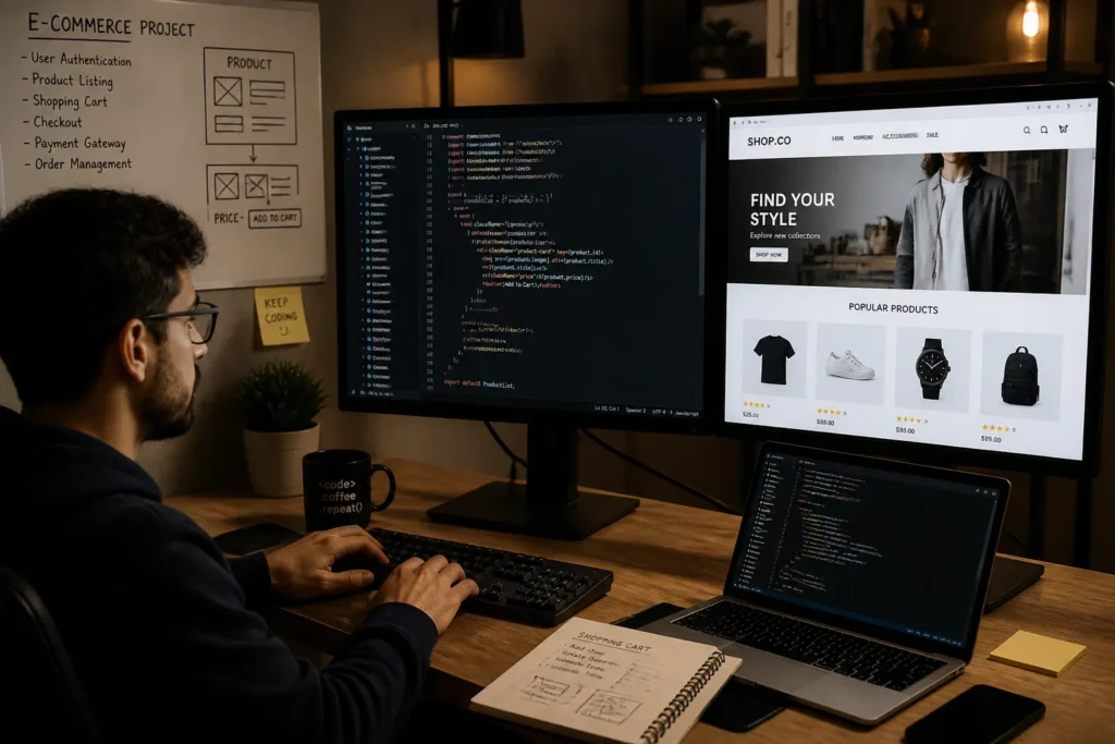 developer coding ecommerce