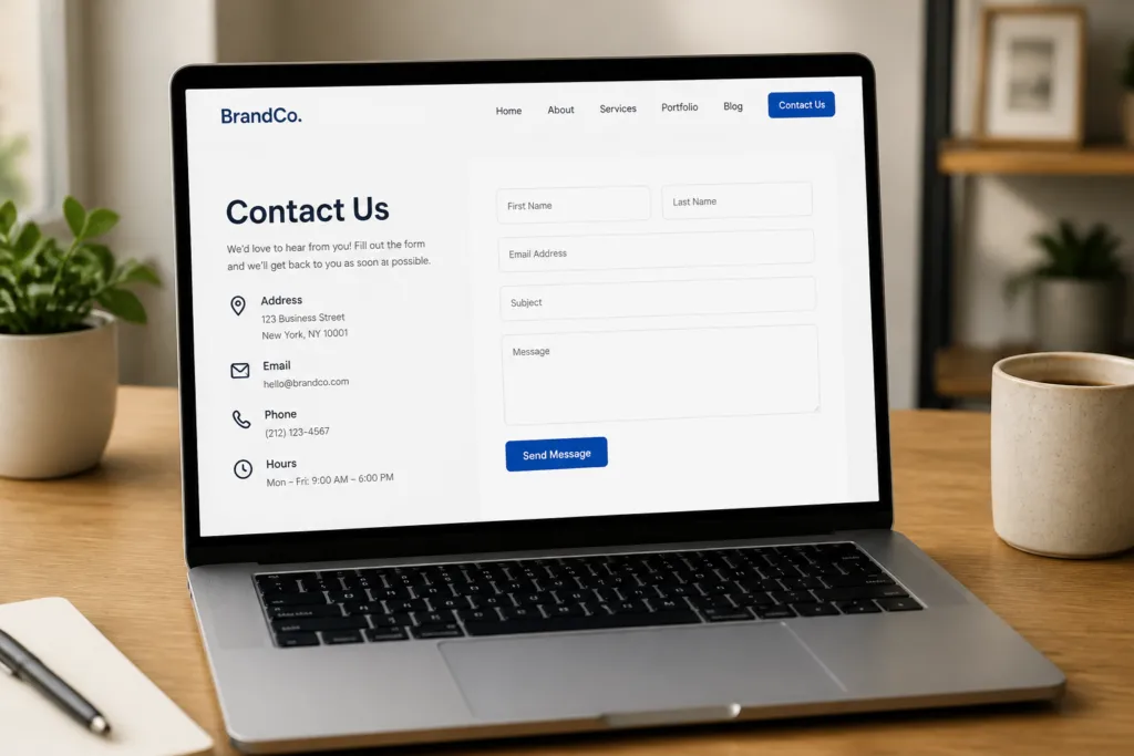 contact form laptop