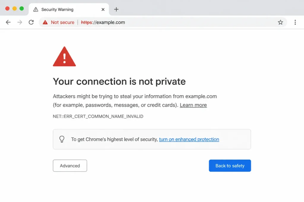 website security warning