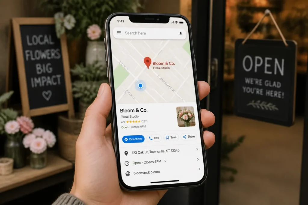 small business owner phone map