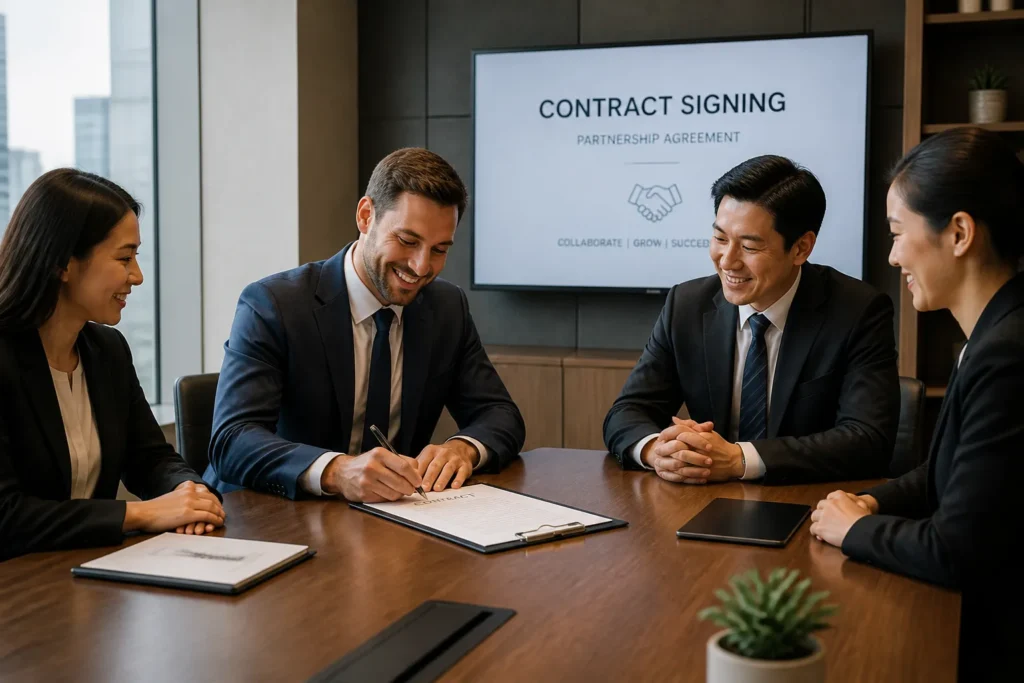 business meeting contract signing